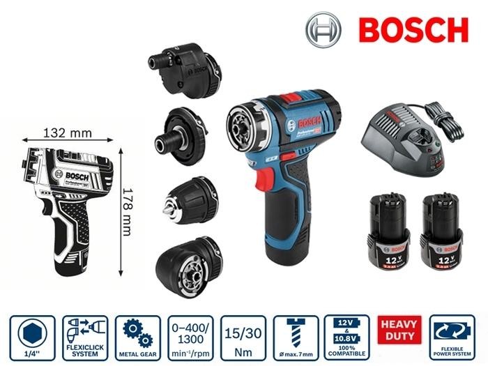 Perceuse visseuse sans fil 5 en 1 - 12V - 06019F6000 - Bosch