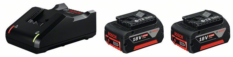 Pack batterie Bosch pros 18V 2x Batt GBA 18V 4.0Ah + GAL 18V-40 Bosch 1600A019S0