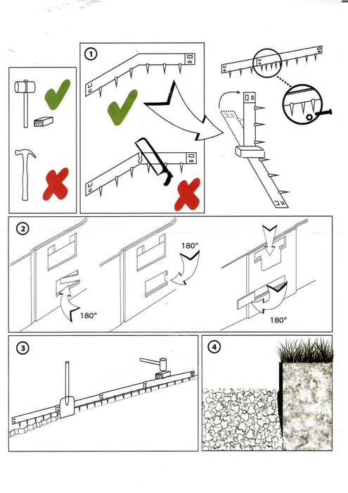 Bordure de jardin 160mm LONGUEUR 1ML ACIER GALVA EP 1.5mm - 7141269005290