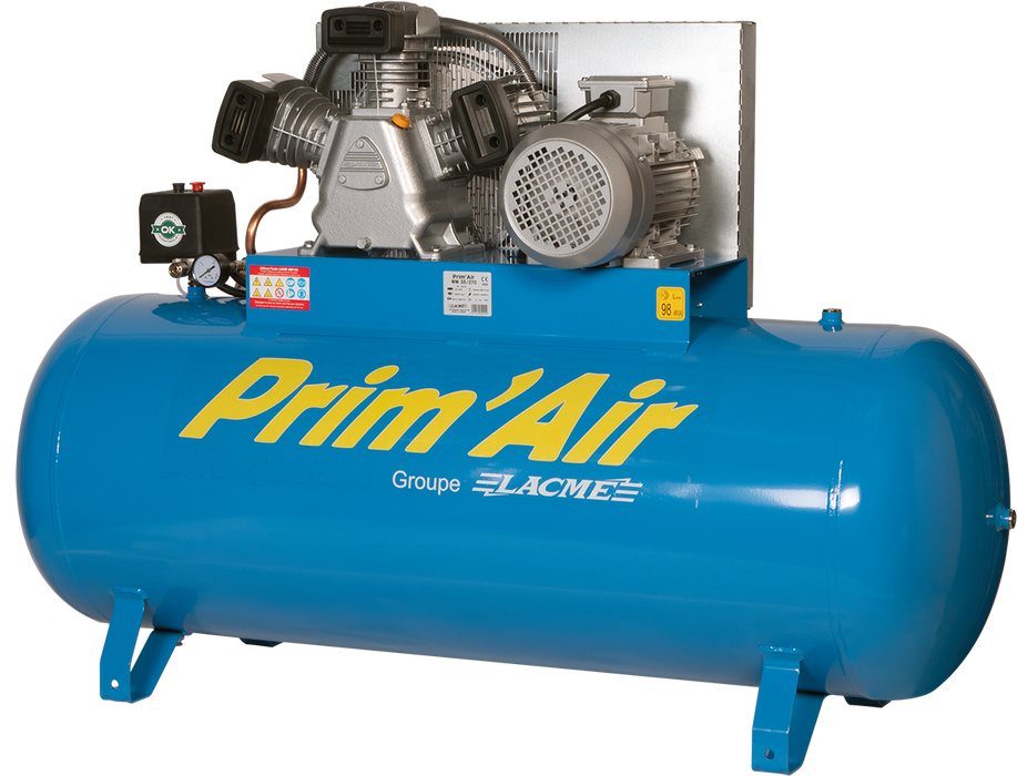 Compresseur fixe triphasé 4CV 35m³ /h - Prim'air WM 35/270 Lacmé - Réservoir 270L - 160900 Lacme