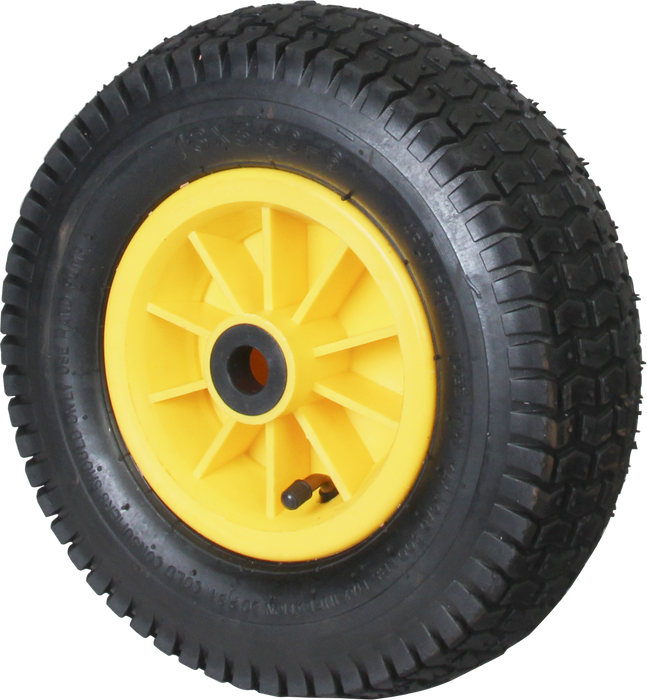Roue Gonflable Ø 300 Mm (Noire Et Jaune) Avec Axe + Écrou 197017 Lacme