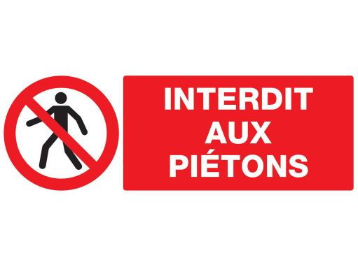 Panneau interdit aux piétons 330x120mm - 626201 Sofop