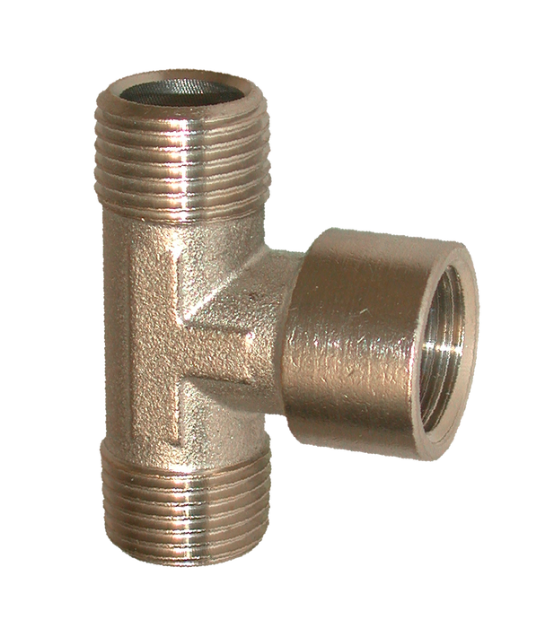 "Té : 1/2"" Mâle/Femelle/Mâle - En Laiton Nickelé (Vrac Par 358902 Lacme