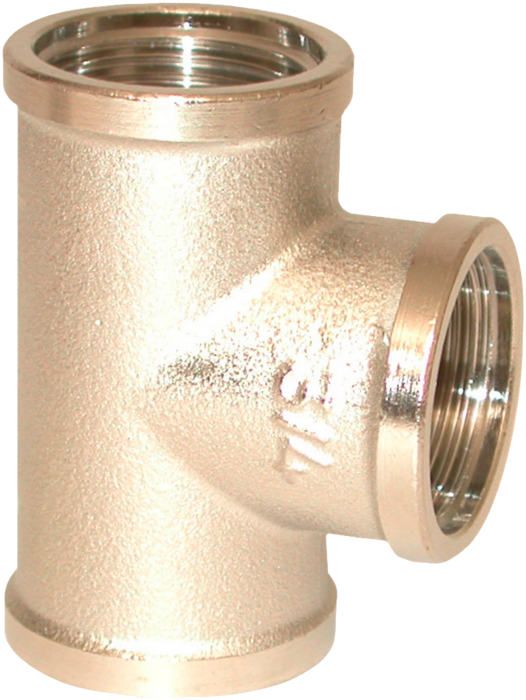 "Té Égal : 3 X 3/4"" Femelle - En Laiton Nickelé (Vrac Par 1 358924 Lacme