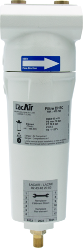 Filtre déshuileur air comprimé 0,01 µ - 0,01 PPM DH6C 475704 Lacmé