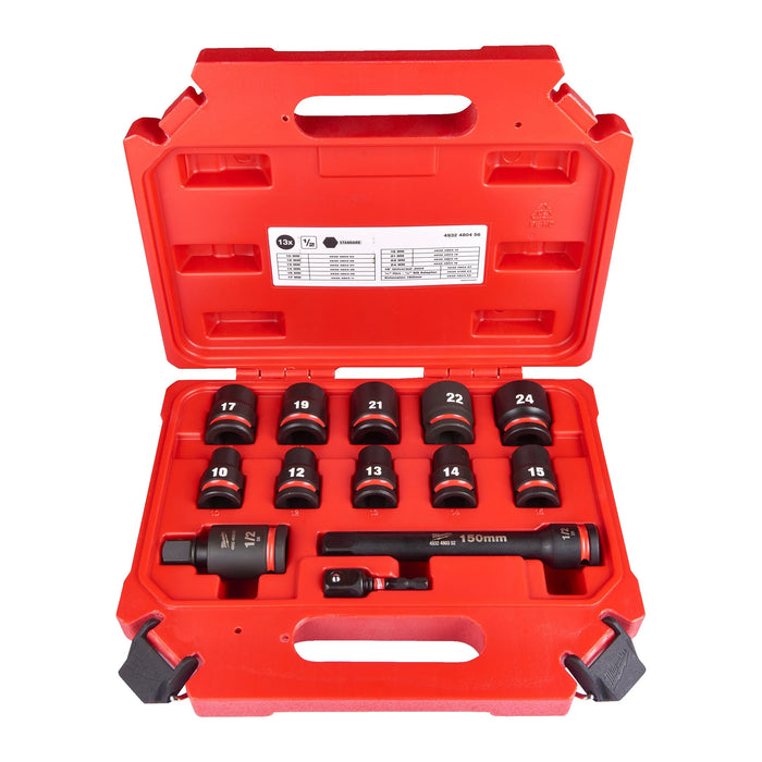 Set de 11 douilles 1/2 SHOCKWAVE IMPACT DUTY STD - 4932480456 Milwaukee