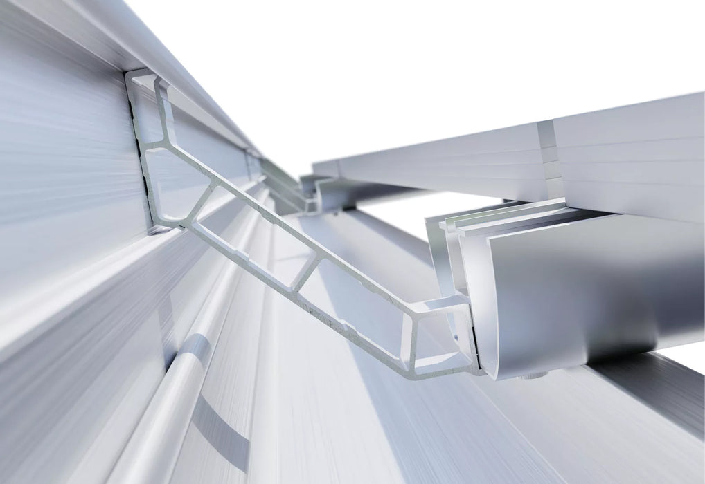 Abri pour camping-car en aluminium avec gouttière, hauteur de passage 2920 mm