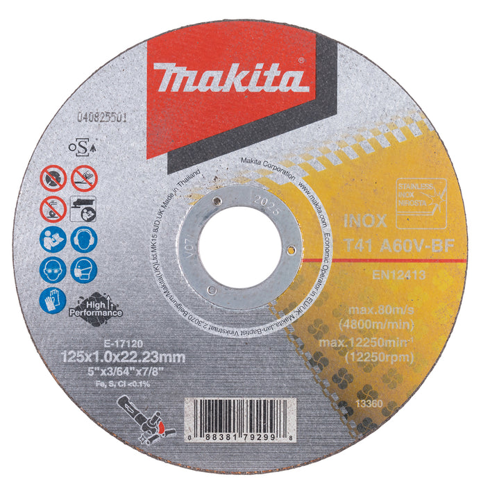 Disque a tronçonner métal et inox A60V 125x1MME-17120 Makita
