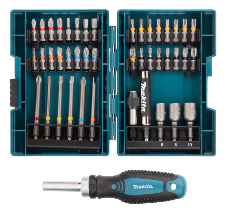 Coffret 43 accessoires de vissage + tournevis à cliquet - E-25096 MAKITA
