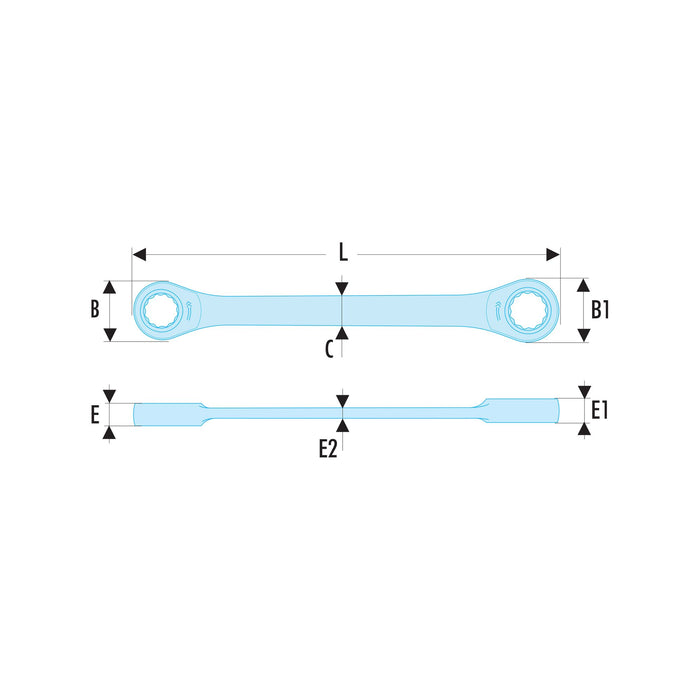 Cle cliquet oeil 15d 12x13 mm 65.12x13 Facom