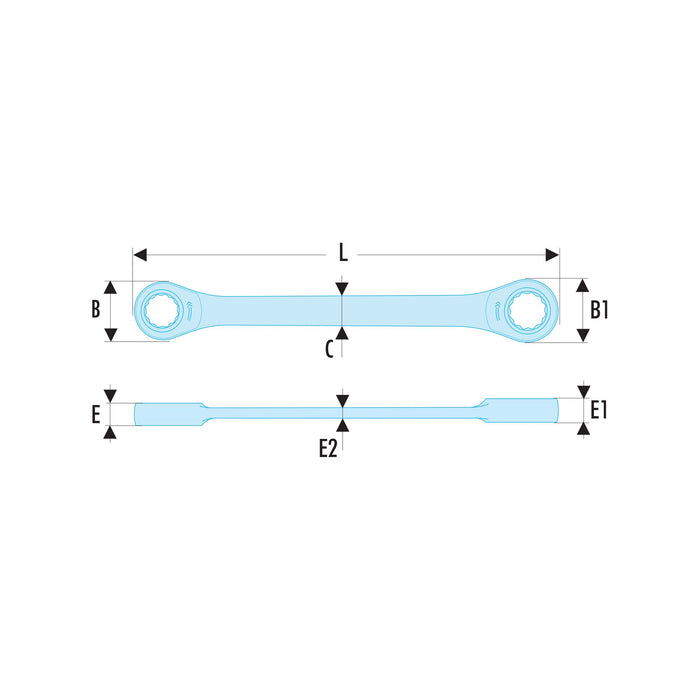 Cle cliquet oeil 15d 14x15 mm 65.14x15 Facom