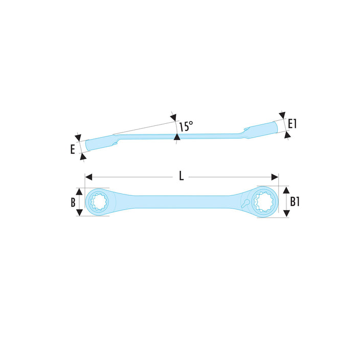 Cle cliquet oeil 15d 7/8x15/16 65.7/8x15/16 Facom