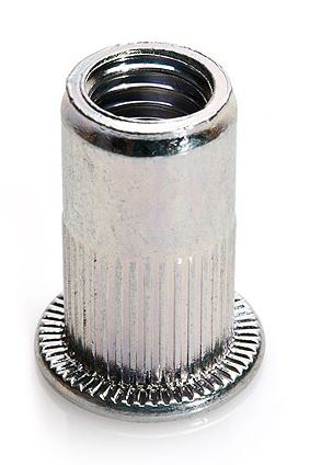 Écrou aveugle à sertir tête plate acier zingué ACPC