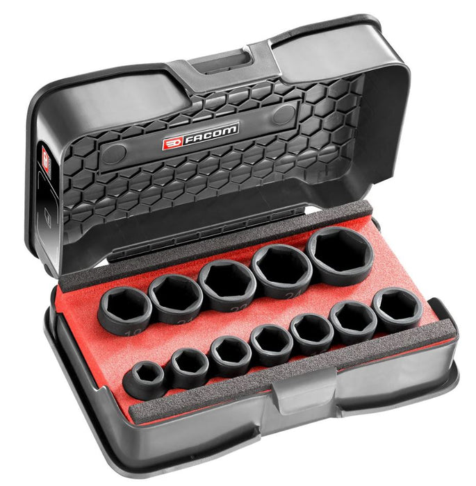 Jeu de douilles pour clé à choc Facom 6 pans 1/2" - NSS.J12PB Facom