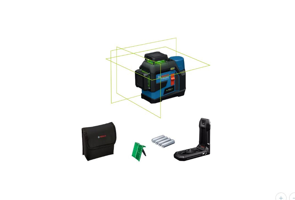 Laser 3 lignes faisceau VERT + 1 batterie 12V 2Ah GLL 12V-100-33 CG - 0601065401 - Bosch