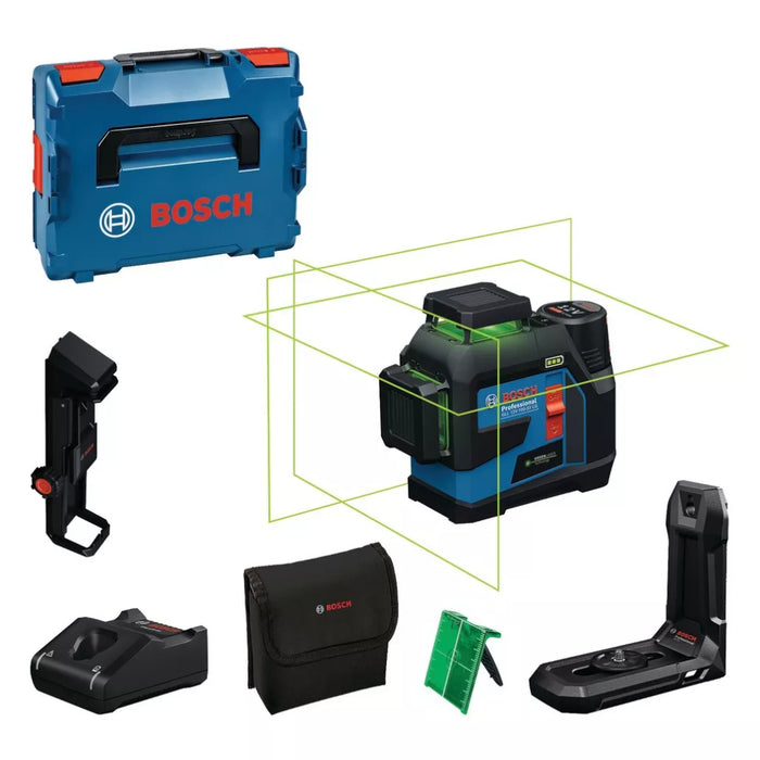 Laser 3 lignes faisceau VERT + 1 batterie 12V 2Ah GLL 12V-100-33 CG - 0601065401 - Bosch