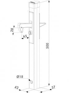 Arrêt de porte alu à crochet vers bas à sceller au sol  LOCINOX - P00006704