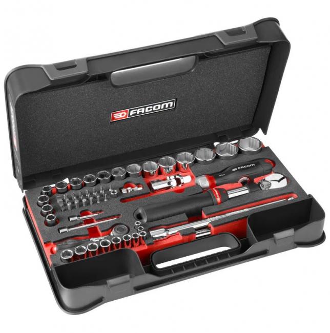 coffret douilles à cliquet 1/4" , 1/2" OGV GRIP 60 pièces - RS.GRPPVF25 Facom