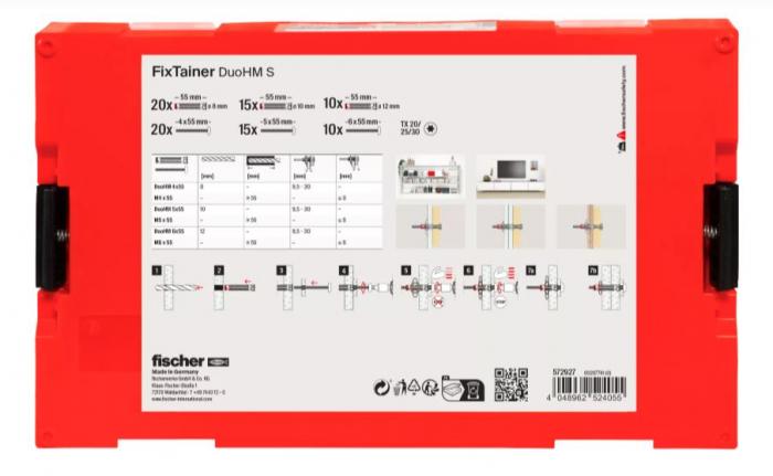 Coffret Fixtainer 45 chevilles du HM + 35 vis - 572927 FISCHER