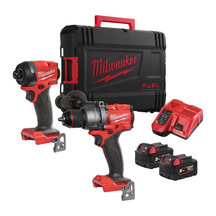 Pack 2 machines perceuse +visseuse chocs Milwaukee M18 FUEL + 2 x 5Ah - 4933480873