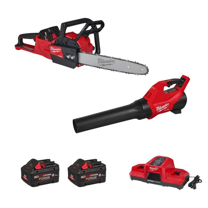 Pack Milwaukee M18 FUEL Tronçonneuse 40 cm + Souffleur 2x8Ah FORGE - 4933500228