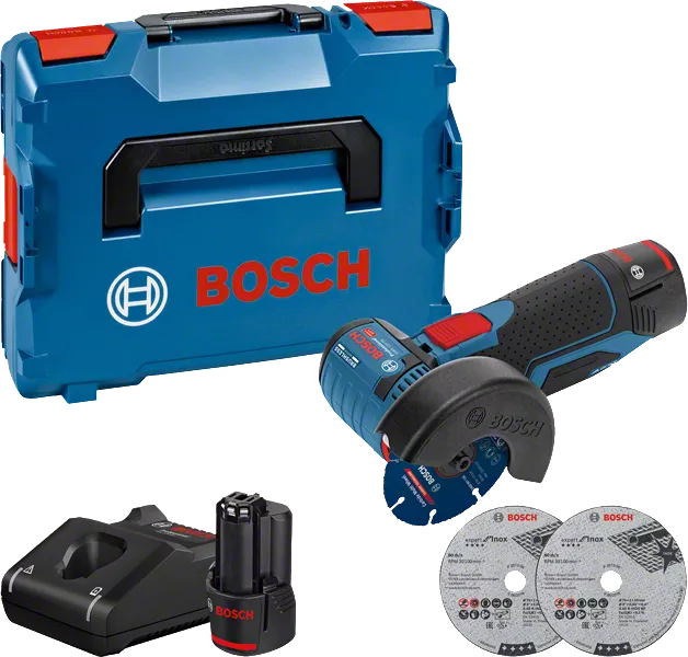 Meuleuse 76mm GWS 12V-76 + 2x3Ah L-BOXX - 06019F200B Bosch