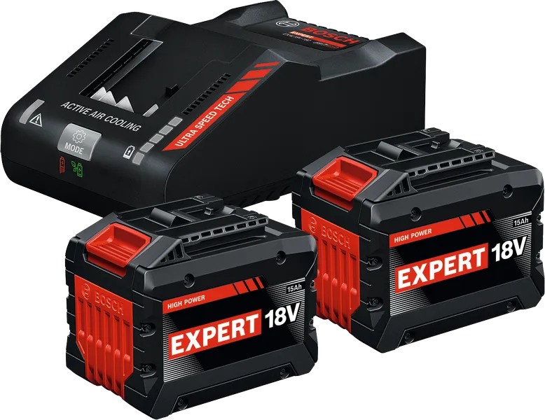 Starter Set 2xExpert 15Ah EXBA 18V-150 + 1x chargeur rapide EXAL 18V-160 (C) Expert - 1600A0373Z Bosch