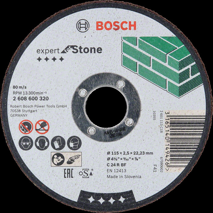 Disque à tronçonner à moyeu plat expert for stone 115x2,5 - 2608600320 Bosch