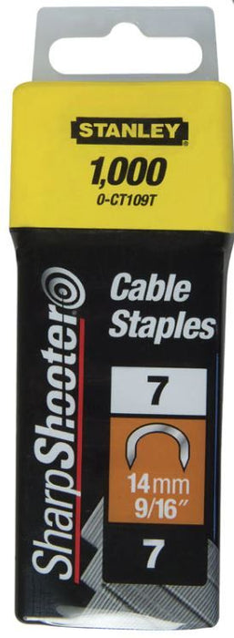 Agrafes cavaliers Type 7 - Boite 1000 agrafes 14 mm - 9/16 Stanley 1-CT109T
