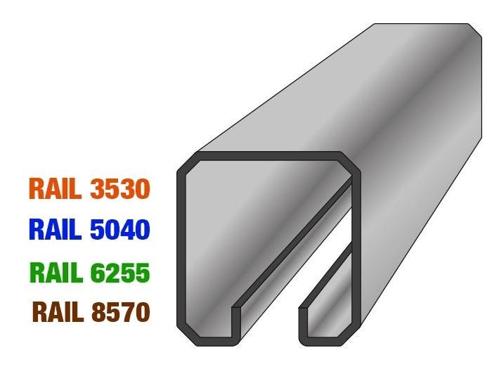 Rail 50x40 Chemin de roulement pour portes suspendues prix au ML