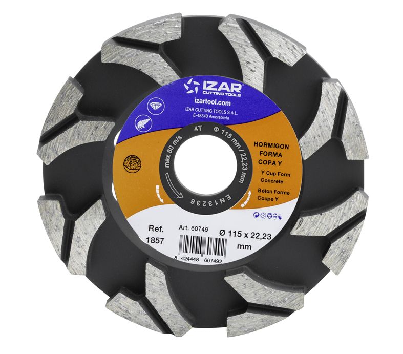 ASSIETTE / DISQUE 180mm  A PONCER BETON FORME COUPE Y - 1857.64082 IZAR