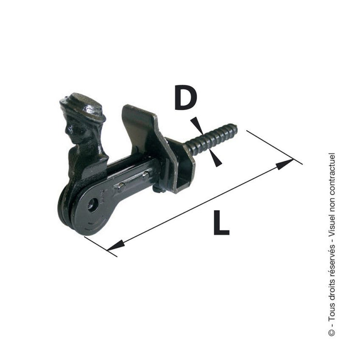 ARRET BERGERE A VISSER + BUTEE longueur 120mm noir - 0724901