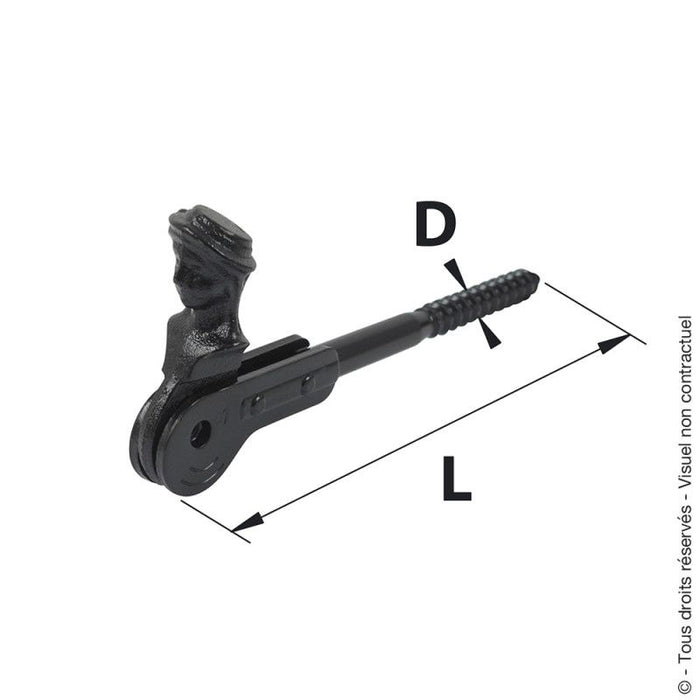 ARRET BERGERE A VISSER longueur 155mm noir - 0724701