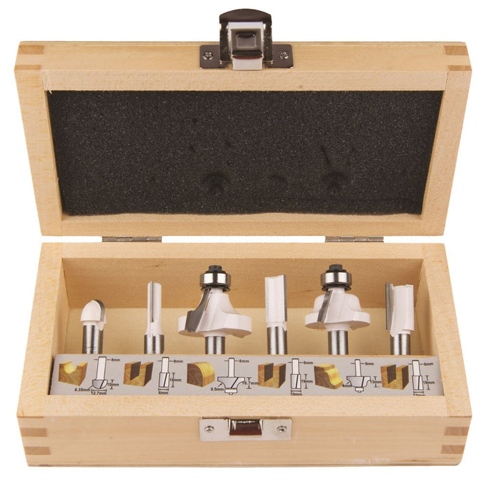 Coffret de 6 fraises queue de 8 mm - D-53540 Makita