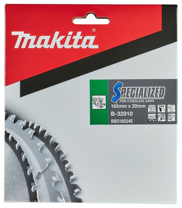Lame de scie circulaire, T.C.T, 165 x 20 mm, 24 dents - B-32910 Makita