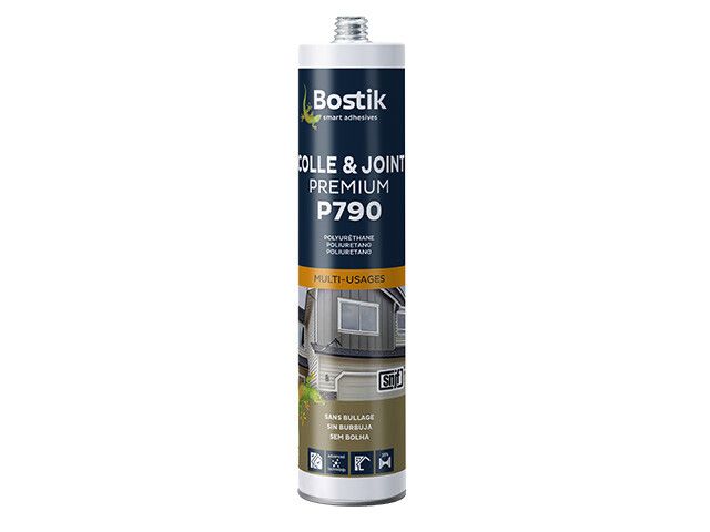 Mastic multi-usages P790 Colle et Joint Premium Gris béton 300mL - 30616374 Bostik