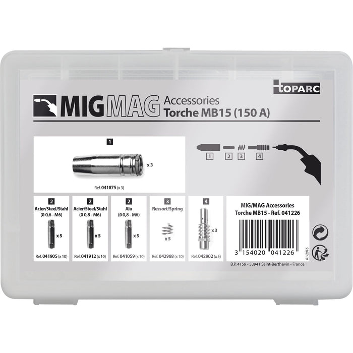 Coffret consommables torche MIG/MAG 150 A (MB15) - 041226 GYS