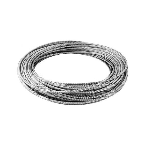 Cable Acier Rouleau 100m Câble Tressé Inox 316L A4 2mm - 49 Fils - FP INOX Rails Flexibles