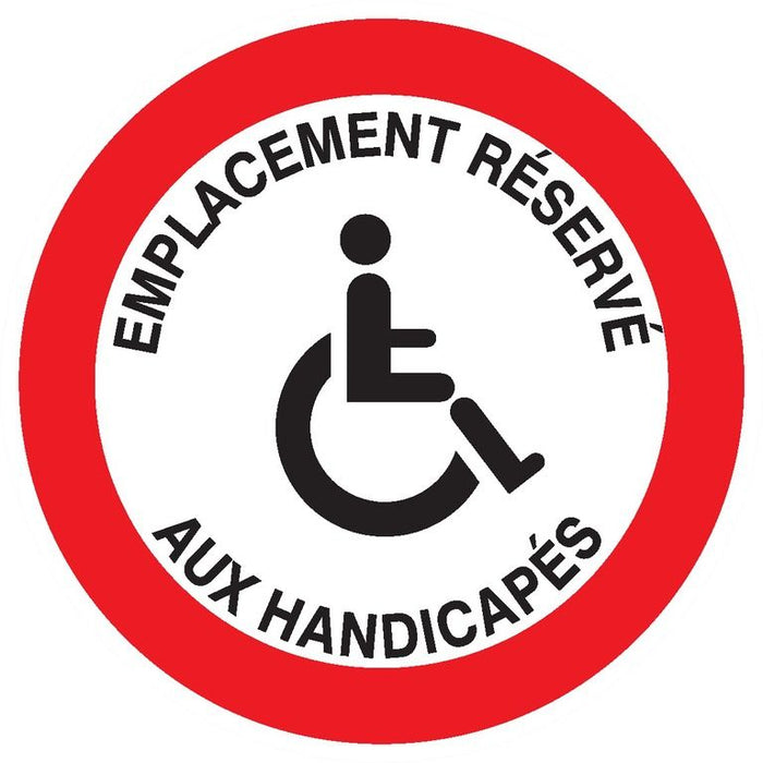 Panneau emplacement réservé aux handicapés diamètre 300mm - 622266 Sofop