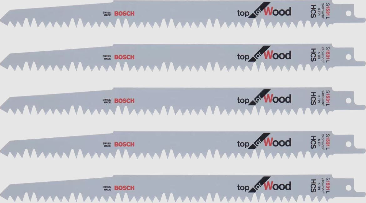 5 Lames de scie sabre S 1531 L Bosch 2608650676