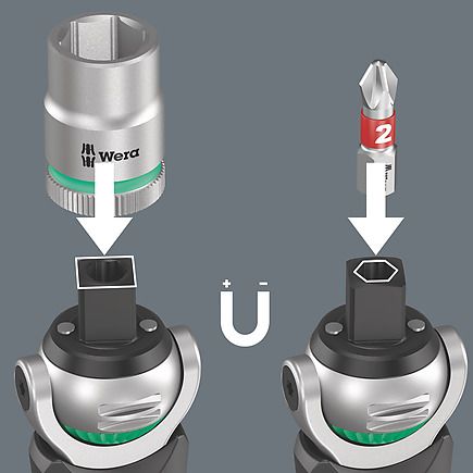 8009 Cliquet Zyklop compact + Embouts - 05004281001 WERA