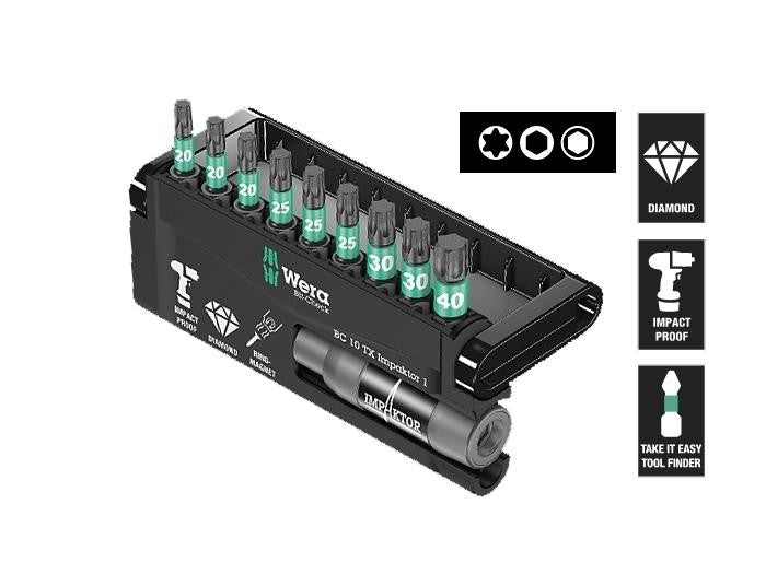 Coffret d'embouts Bit-Check 10 TX IMPAKTOR 1 WERA - 05057688001
