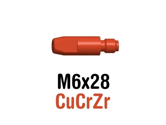 Tube Contact M6x28 CuCrZr pour torches Innershield
