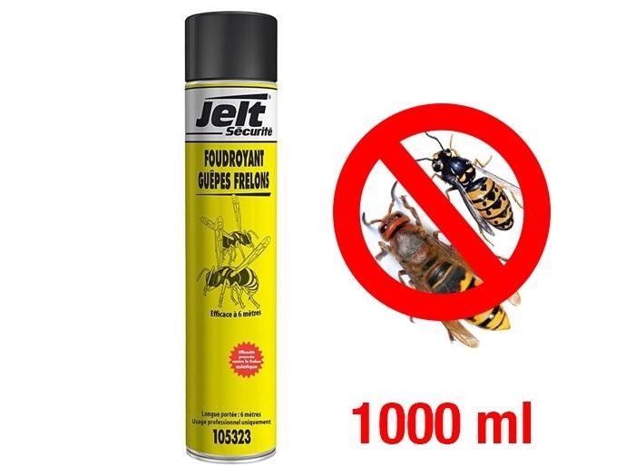 Spray aérosol foudroyant guêpes et frelons 1000 ml JELT 105323