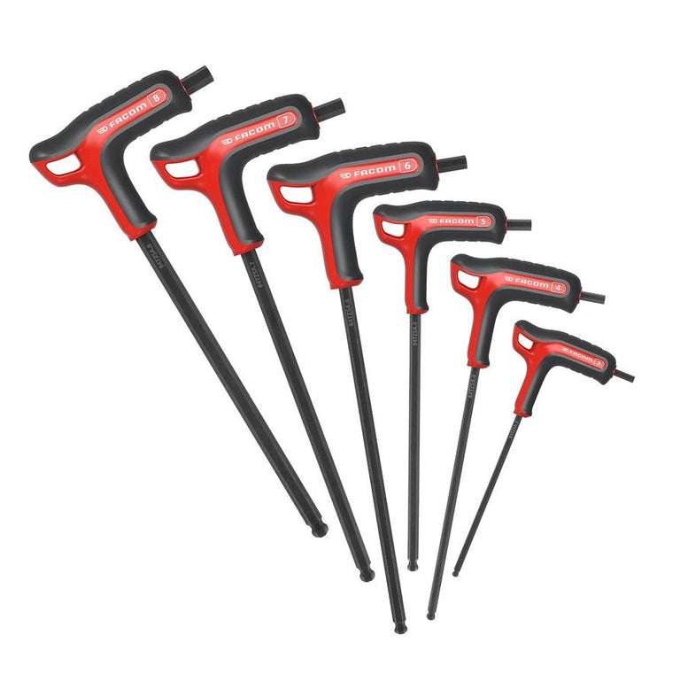 JEU DE 6 CLÉS MALES POIGNÉE EN T 6 PANS FACOM CLÉ EN T - 84TZS.PB