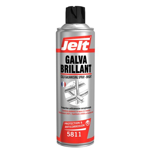 Spray galva Brillant galvanisation à froid finition brillant 500 ml Jelt 005811