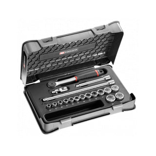 J.161-2P6 Coffret douilles 3/8" 6 pans métriques - 18 pièces - J.161B