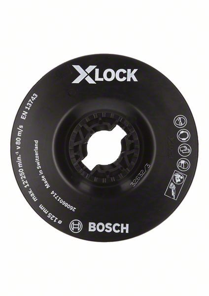 Plateau Ponçage 125mm hard X-Lock Bosch 2608601716