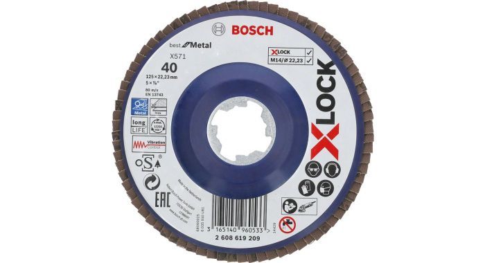 Disque Lamelle Bst Metal 125 G40 X-Lock Bosch 2608619209