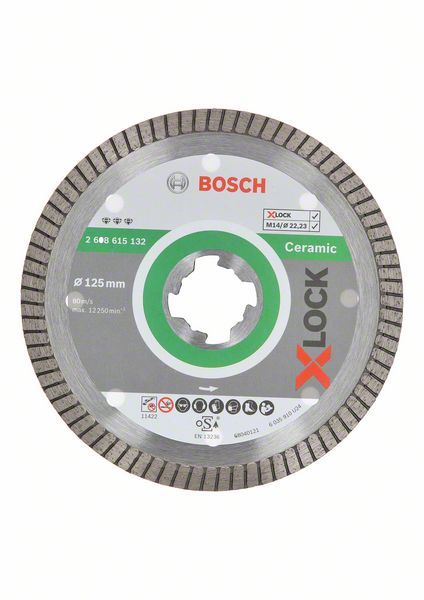 Disque de coupe Diamant Ceramic Extraclean 125mm 1.4x7 X-Lock Bosch 2608615132